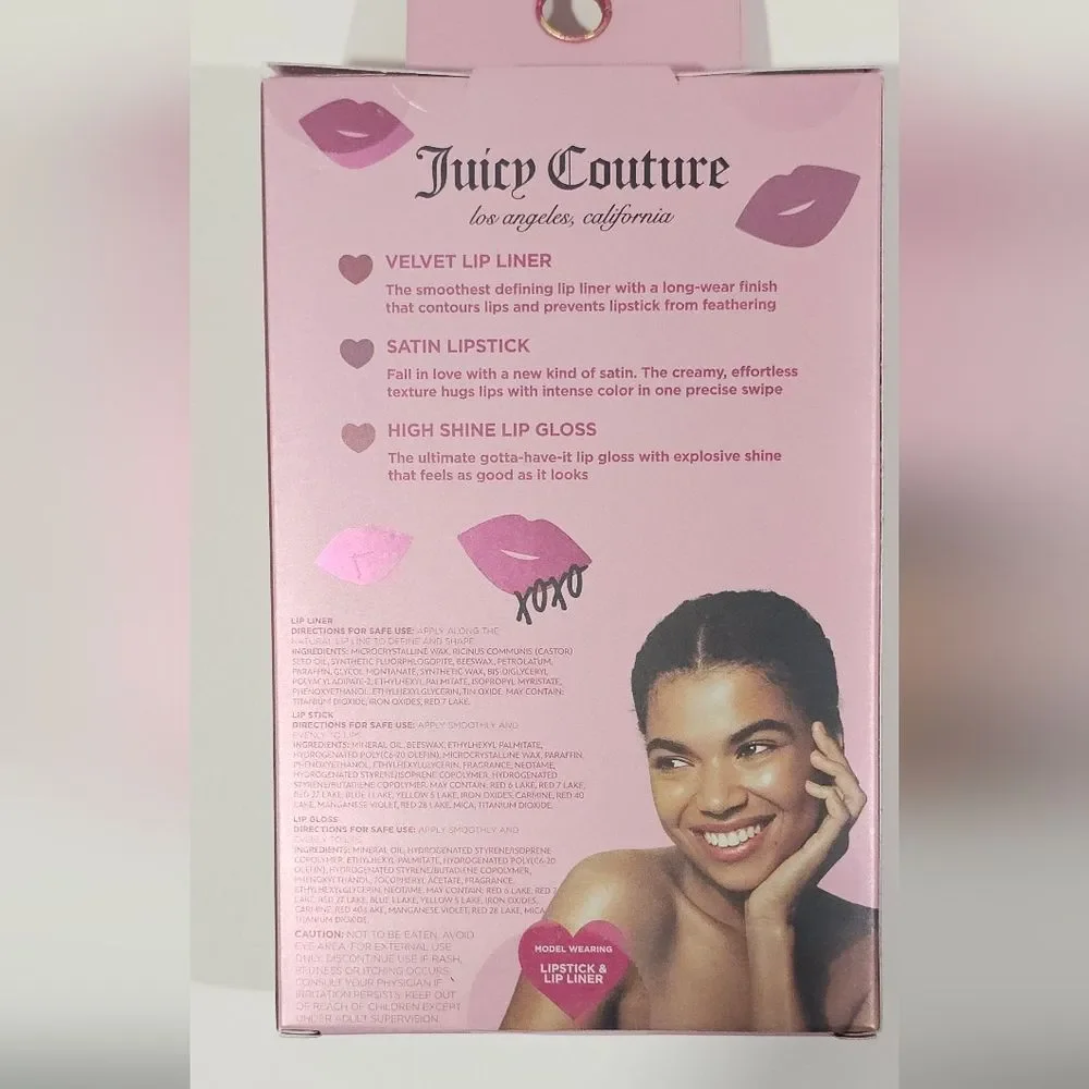Juicy Couture Luscious Lips Gloss Set - Pink Sweet Shine Gift For Her